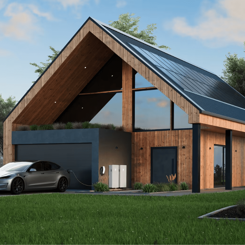 Tesla Powerwall home battery storage system installed in residential garage for solar energy backup